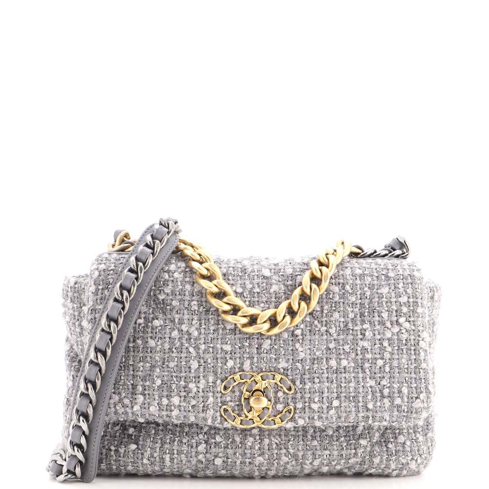 Chanel 19 Flap Bag Quilted Tweed Medium #312413C46B